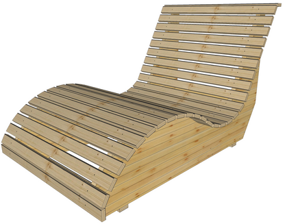 Sonnenliege I - Geschwungene Wellness Liege aus Holz