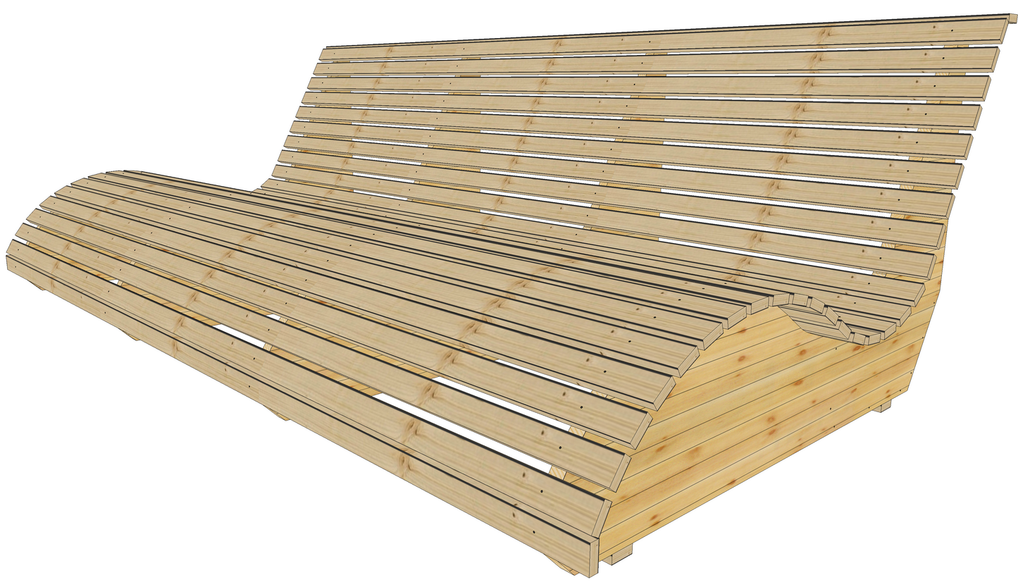 Sonnenliege I - Geschwungene Wellness Liege aus Holz