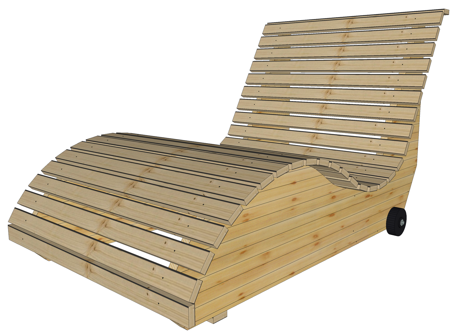 Sonnenliege I - Geschwungene Wellness Liege aus Holz