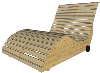 Sonnenliege I - Geschwungene Wellness Liege aus Holz