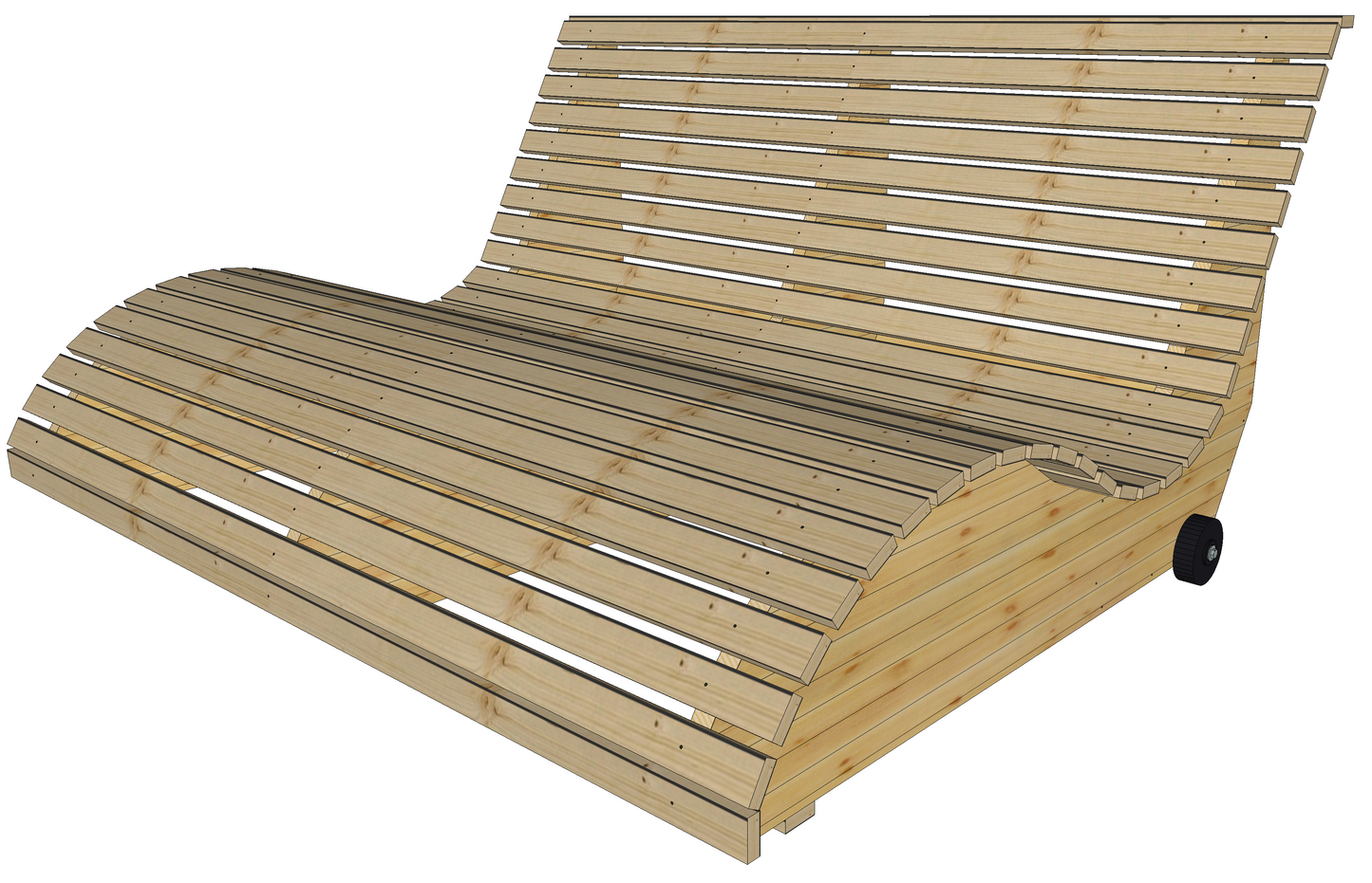 Sonnenliege I - Geschwungene Wellness Liege aus Holz