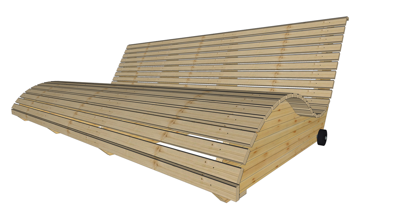 Sonnenliege I - Geschwungene Wellness Liege aus Holz