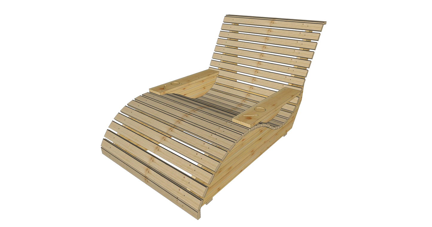 Sonnenliege I - Geschwungene Wellness Liege aus Holz