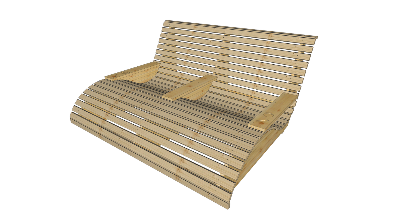 Sonnenliege I - Geschwungene Wellness Liege aus Holz